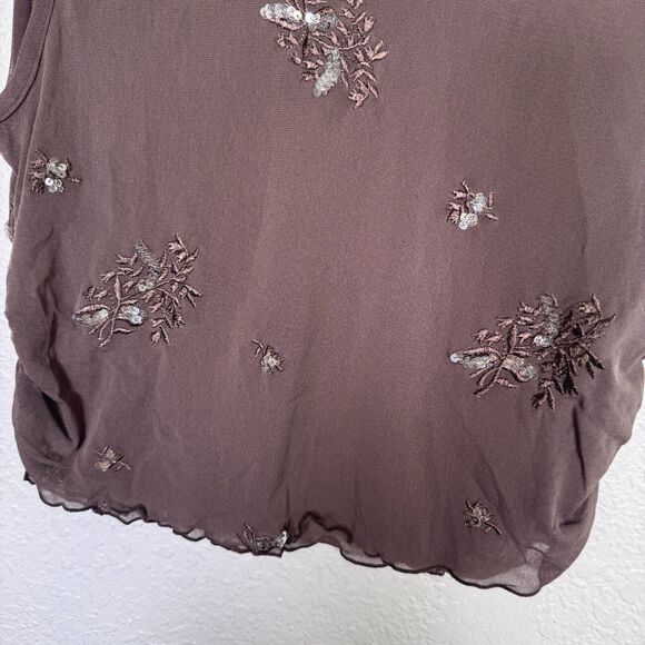 Free People Sugar Rush Muscle Tee Womens Extra Large Mesh Sequin Top Y2K NEW XL - Picture 5 of 9